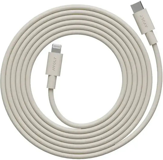 Fast Charging Data Cable USB-C Lightning Apple Avolt 2 Meters Cream