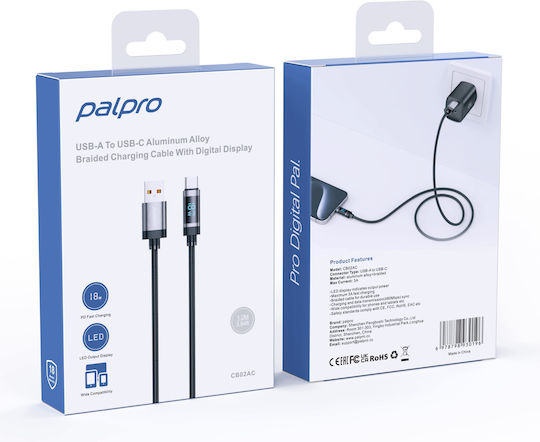 Palpro USB-A To USB-C Cable Fast Charging Samsung Apple 3a 18w Led 1m