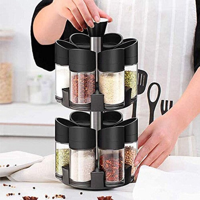 saketi italy - rotating spice holder 12 places with base
