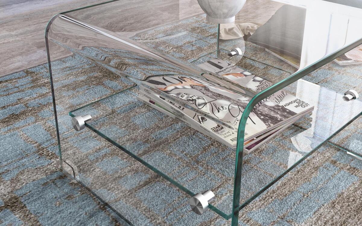 saketi italy - glass coffee table diamant
