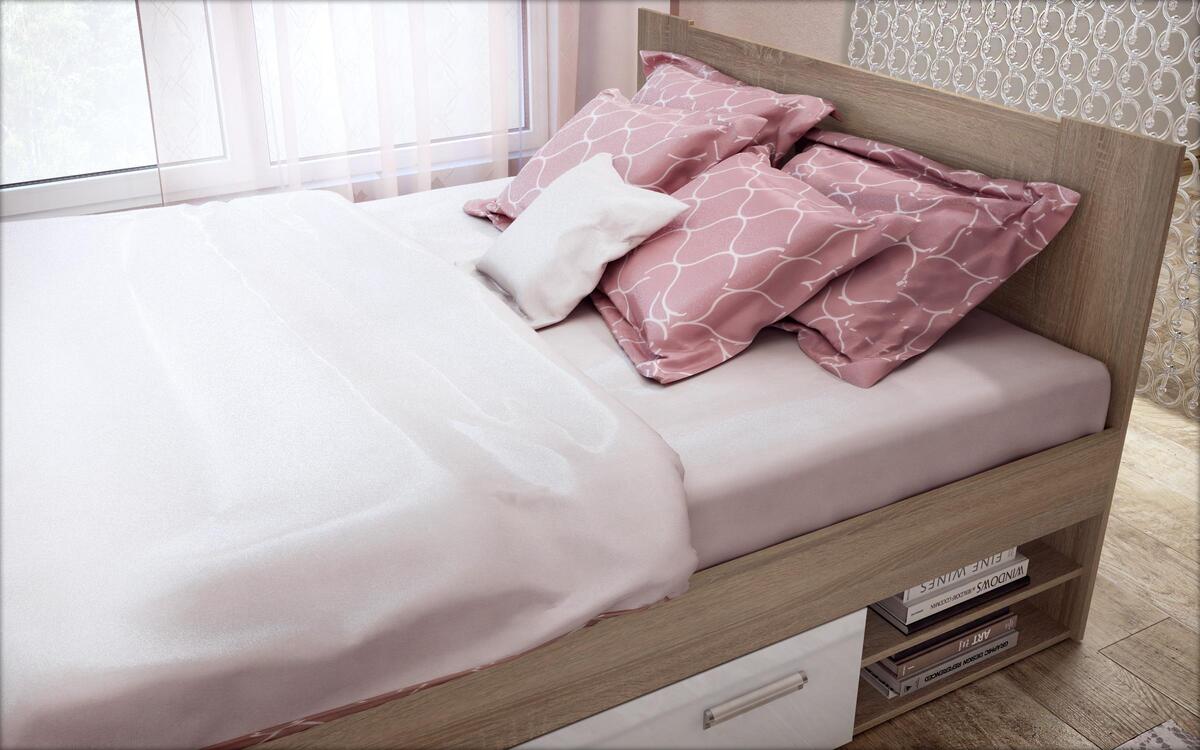 saketi italy - double bed and drawers lucas