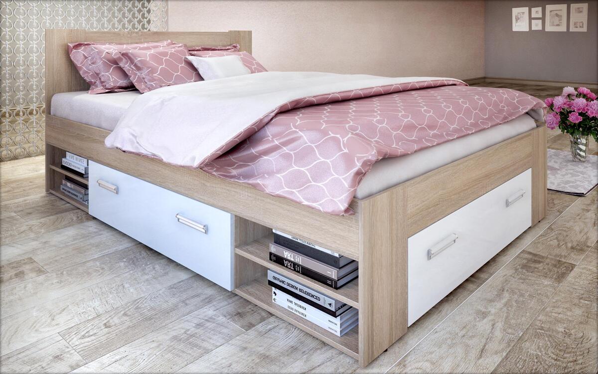 saketi italy - double bed and drawers lucas