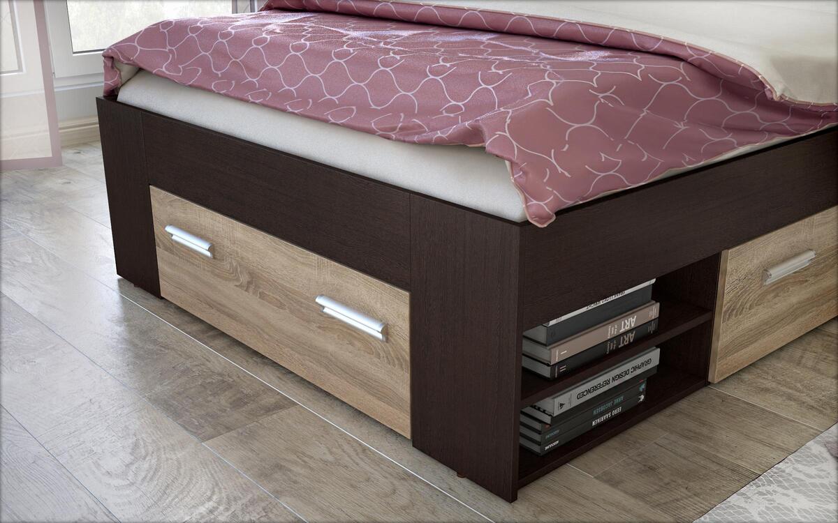 saketi italy - double bed and drawers lucas
