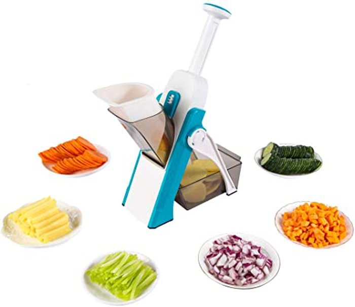 saketi italy - mandolin 5 in 1 with safe vegetable cutting and adjustable cutter