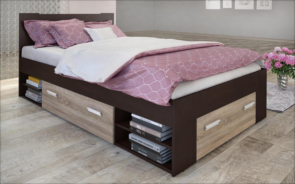 saketi italy - double bed and drawers lucas