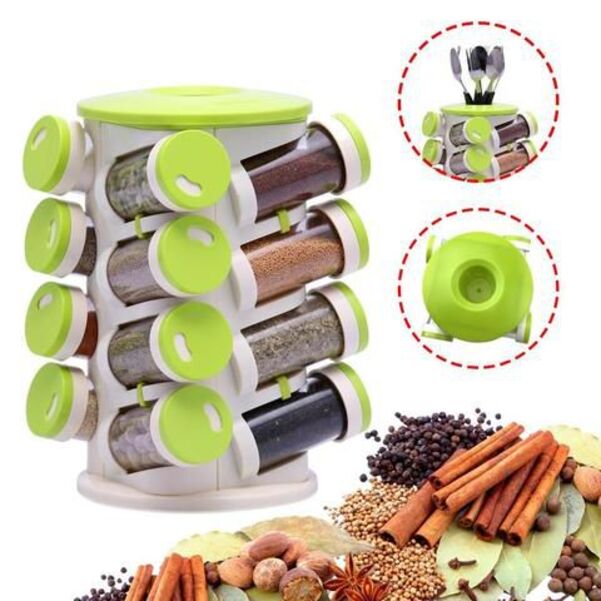 saketi italy - rotating spice stand 16 piece