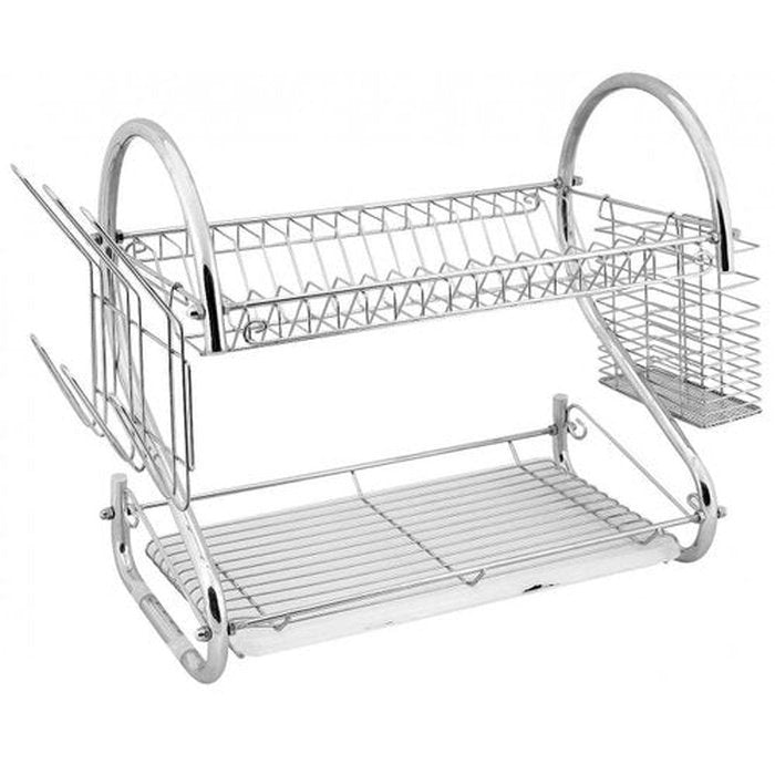 saketi italy - two-story chrome plate holder with plastic tray