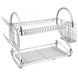 saketi italy - two-story chrome plate holder with plastic tray
