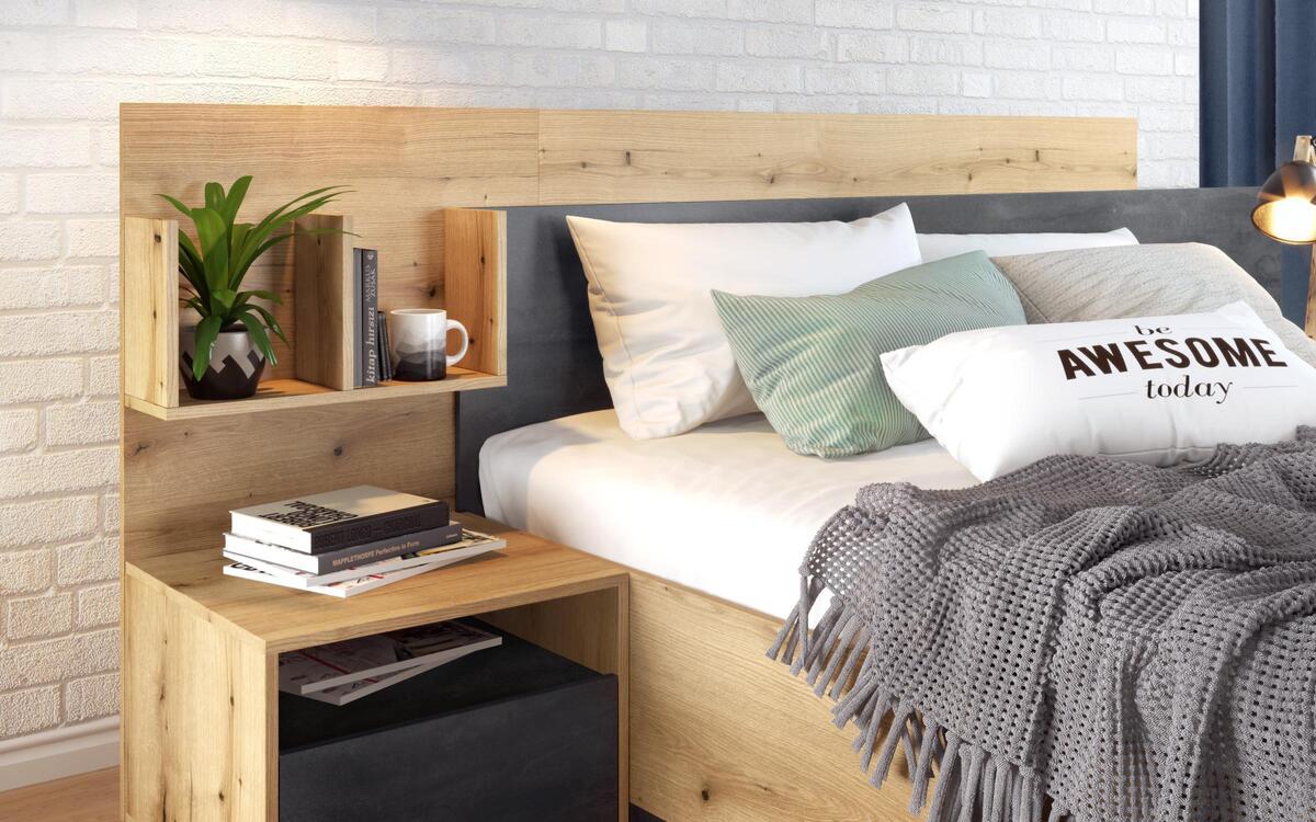 saketi italy - double bed and two bedside tables zola