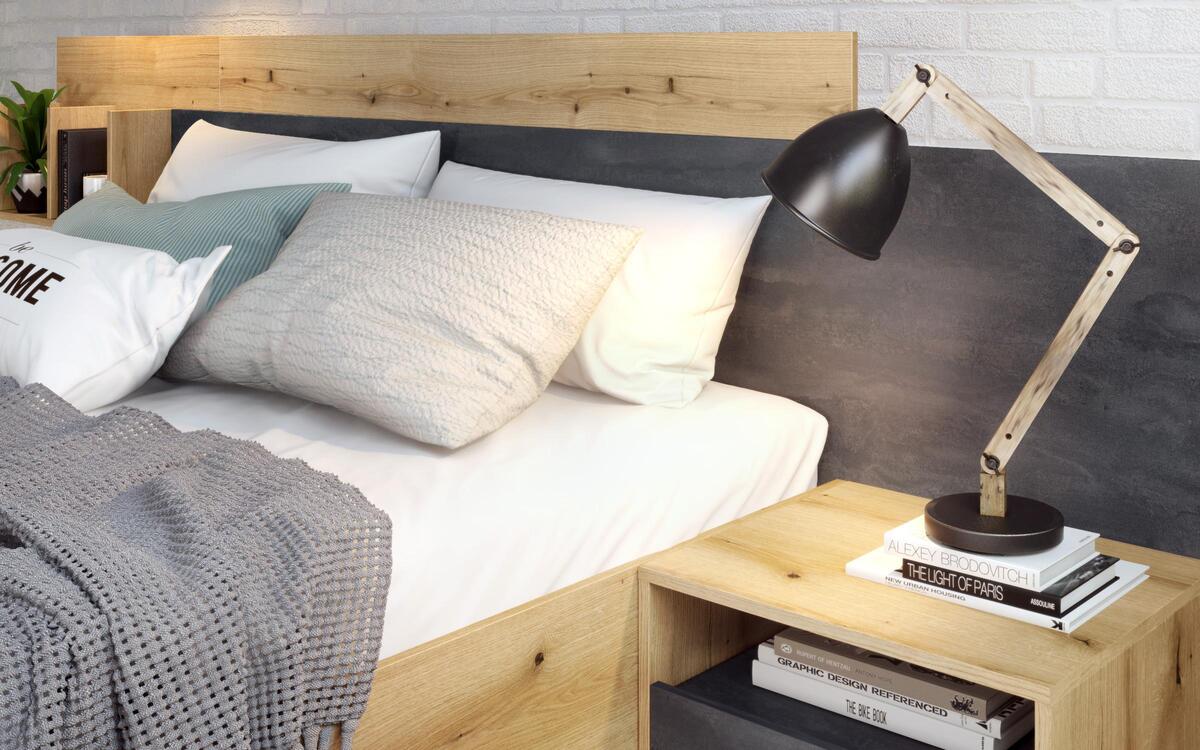 saketi italy - double bed and two bedside tables zola