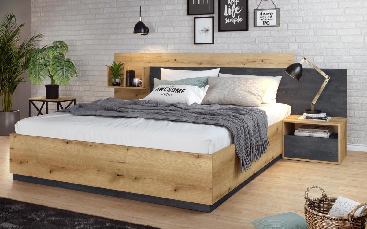 saketi italy - double bed and two bedside tables zola