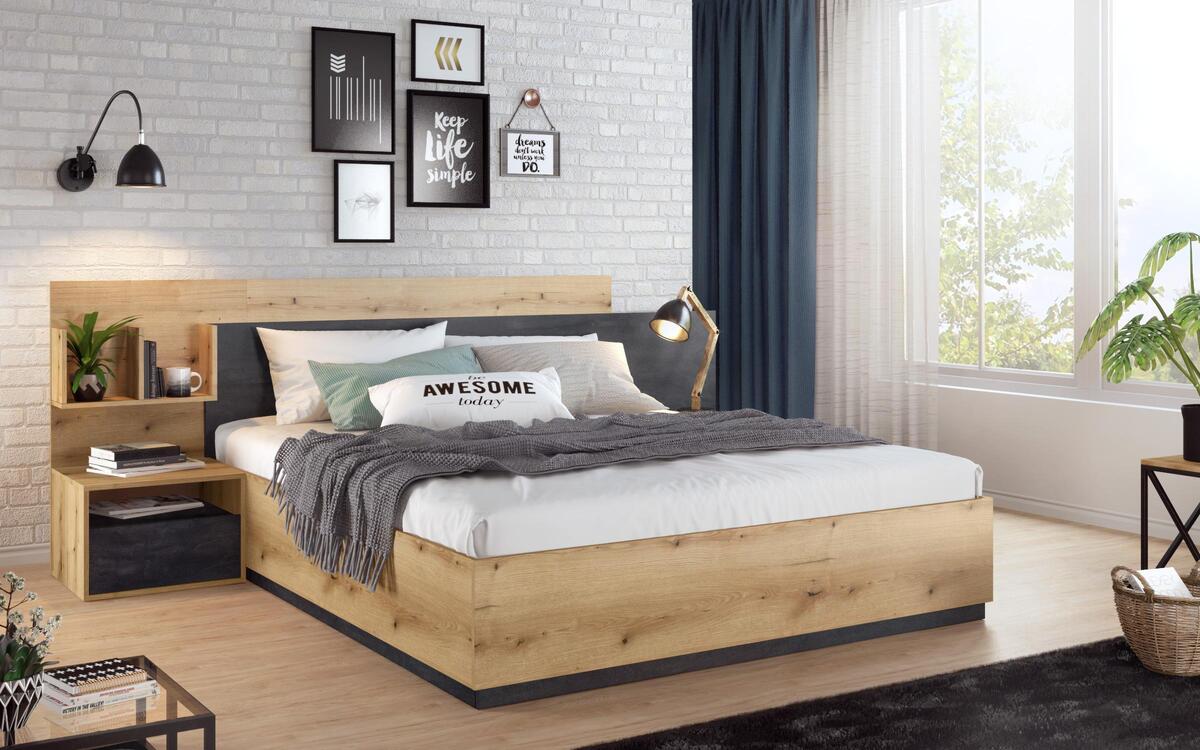 saketi italy - double bed and two bedside tables zola