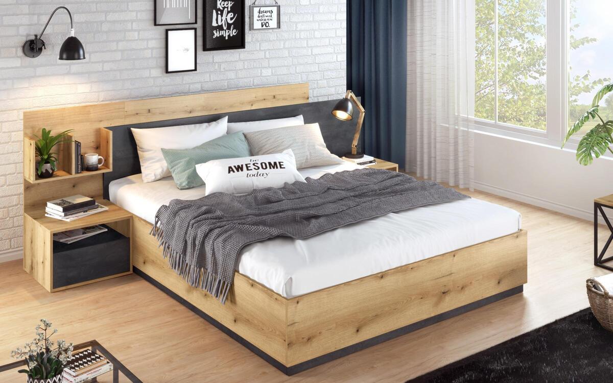 saketi italy - double bed and two bedside tables zola